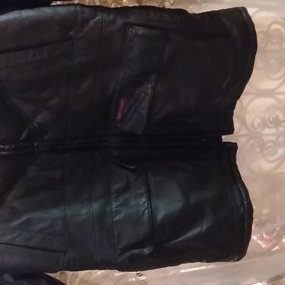 Men's goose down leather coat - Picture 2 of 14